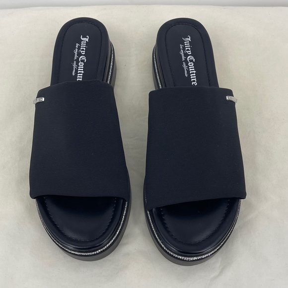 Juicy Couture Black Mules with Silver Trim WOMENS SIZE 9.5 - Picture 3 of 11